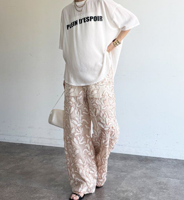  「【WEB限定】ジャガード刺繍イージーパンツ」|チノ|