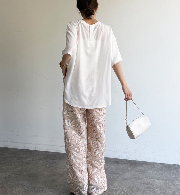  「【WEB限定】ジャガード刺繍イージーパンツ」|チノ|