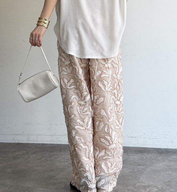  「【WEB限定】ジャガード刺繍イージーパンツ」|チノ|