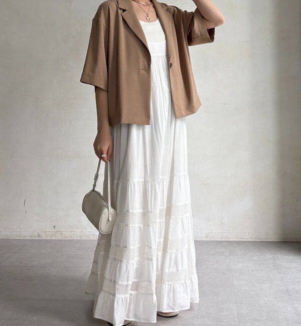  「【セットアップ可能】接触冷感5分袖ジャケット」|テーラードジャケット|