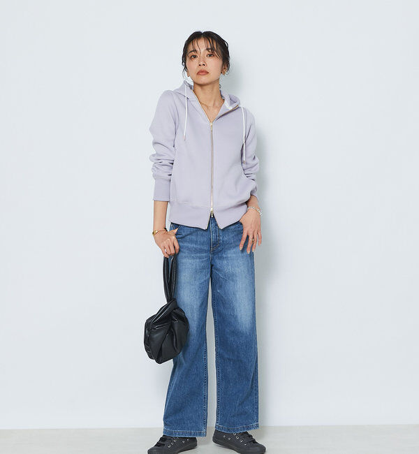  「【WEB限定/キレイめ上品】スポンジダンボールZIPパーカーカットソー」|パーカー|