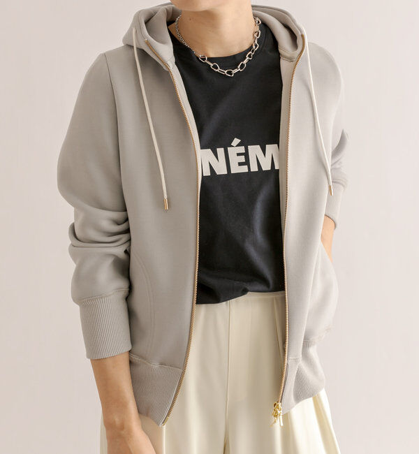  「【WEB限定/キレイめ上品】スポンジダンボールZIPパーカーカットソー」|パーカー|