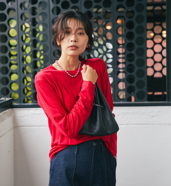  「【MEYAME（メヤメ）】レザー巾着バッグ」|クラッチバッグ|