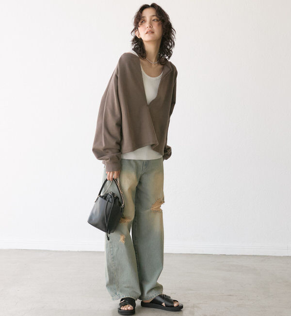  「【大人が着やすい】キーネックオーバースウェット」|Tシャツ・カットソー|
