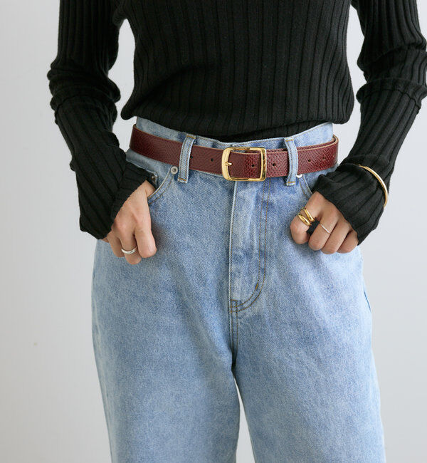  「【MONN.:.(モン)】SHIHOコラボ型押しベルト」|ベルト|