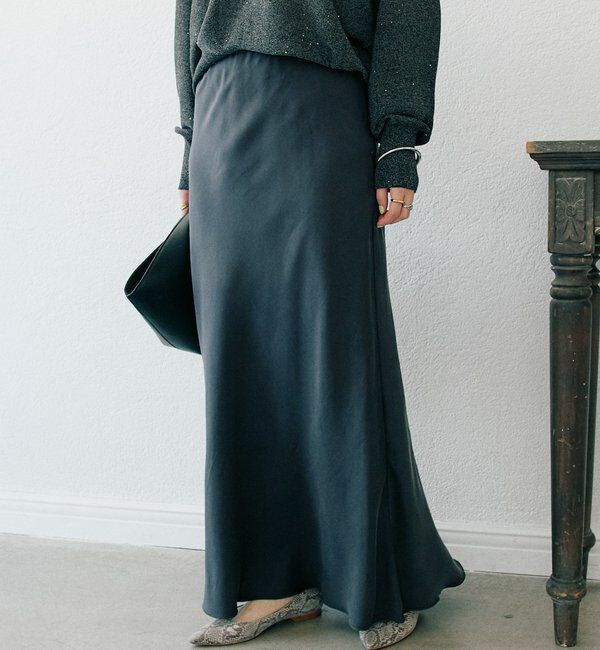  「【上品な揺れ感】キュプラ混バイアススカート」|スカート|