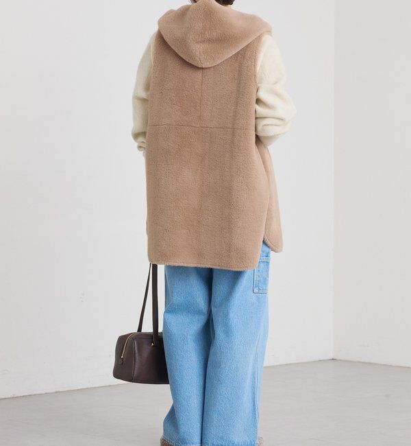  「【シーズンムード高まる】エコファーフードジレ」|ベスト・ジレ|