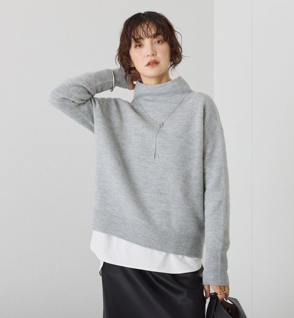  「【5色展開/万能トップス】ウール100NEWボトルネックニット」|ニット・セーター|