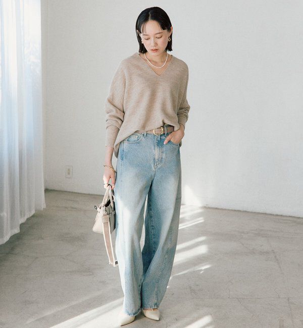  「【リバイバル/新色追加/7色展開】ウール100NEWバックボリュームニット」|ニット・セーター|