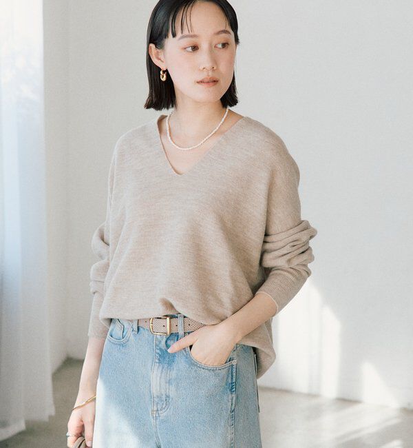  「【リバイバル/新色追加/7色展開】ウール100NEWバックボリュームニット」|ニット・セーター|