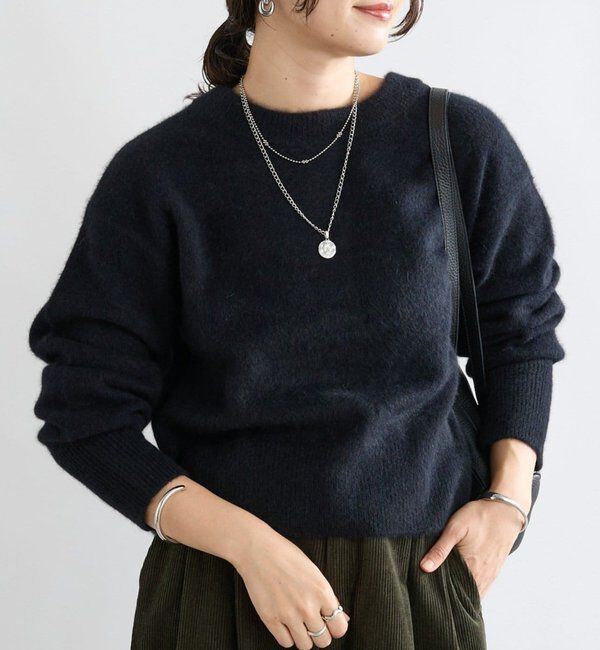  「【上質素材】ヘアリーヤーン2wayカーディガン」|カーディガン|ブラック