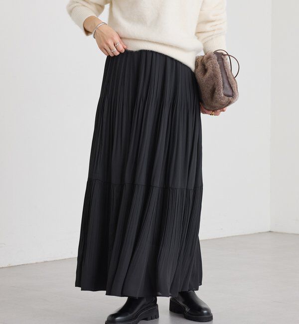  「【上品見え】ティアードプリーツスカート」|スカート|