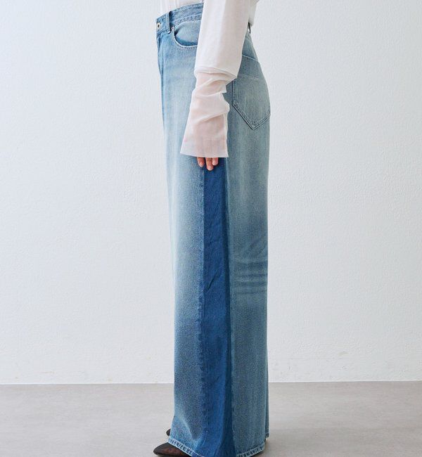  「【エッジを効かせたデザイン】ラインバギーデニム」|デニム|