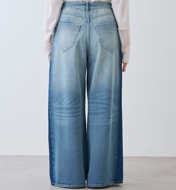  「【エッジを効かせたデザイン】ラインバギーデニム」|デニム|