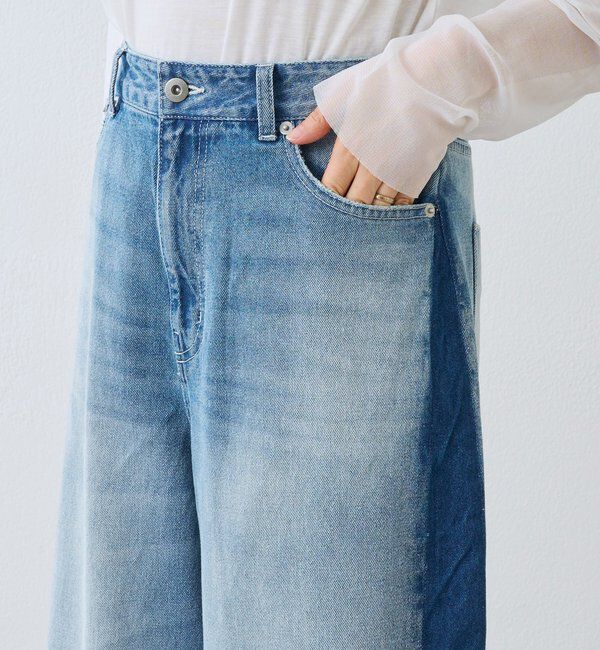  「【エッジを効かせたデザイン】ラインバギーデニム」|デニム|