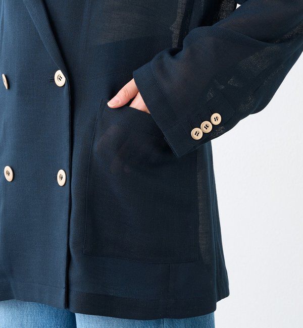  「予約【日除け・冷房避けに】リネンライクメッシュジャケット」|テーラードジャケット|