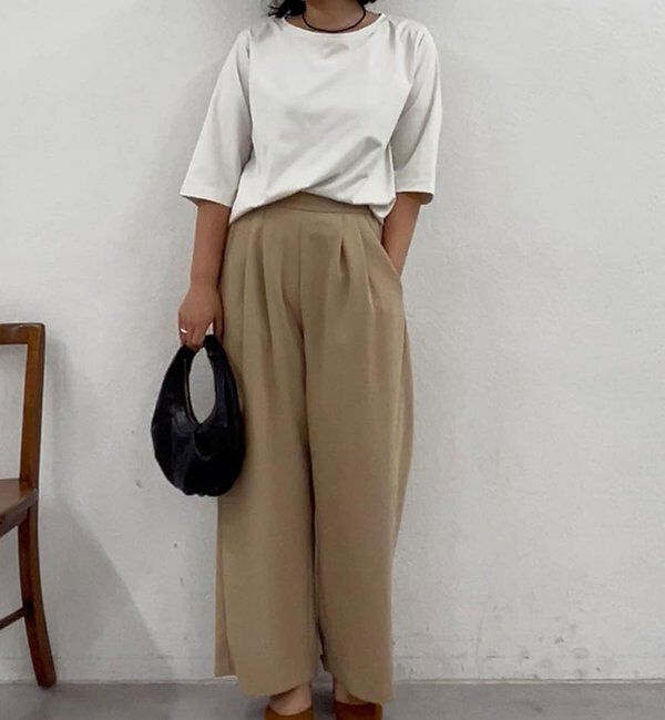  「【安心シルエット】【セットアップ対応】キュプラジャージーラウンドTee」|Tシャツ・カットソー|