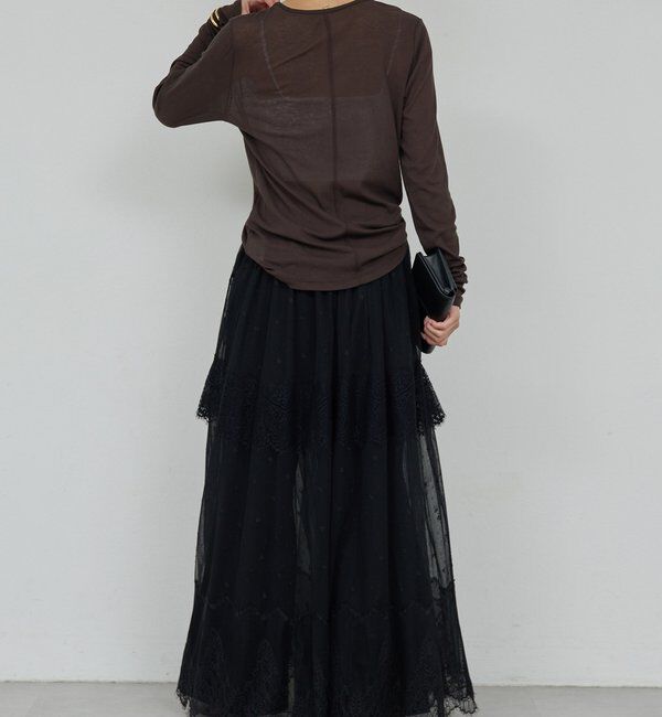  「シアーUネックロンT」|Tシャツ・カットソー|