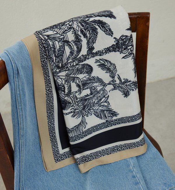  「プリントリバーシブルスカーフ」|バンダナ・スカーフ|ネイビー