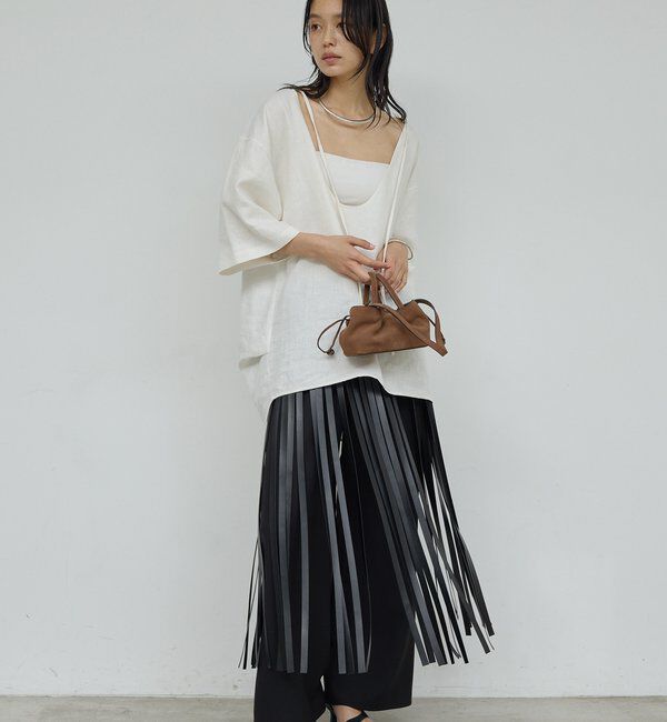  「リネンディープネックプルオーバー」|シャツ・ブラウス|