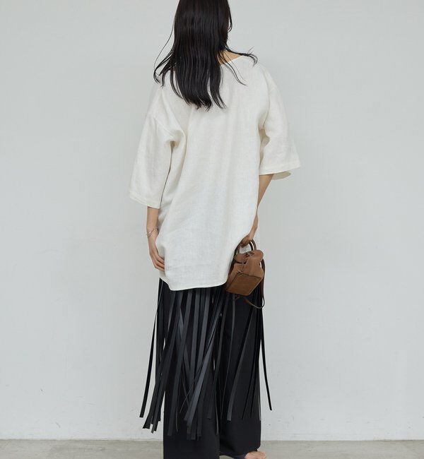  「リネンディープネックプルオーバー」|シャツ・ブラウス|