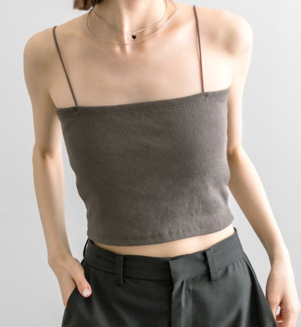  「【万能インナー/嬉しい7色展開】パット付きショートキャミソール2」|キャミソール|