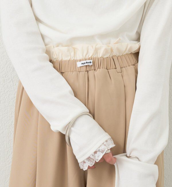  「【オールシーズン対応/WEB限定アイボリー】フリルイージーパンツ」|チノ|