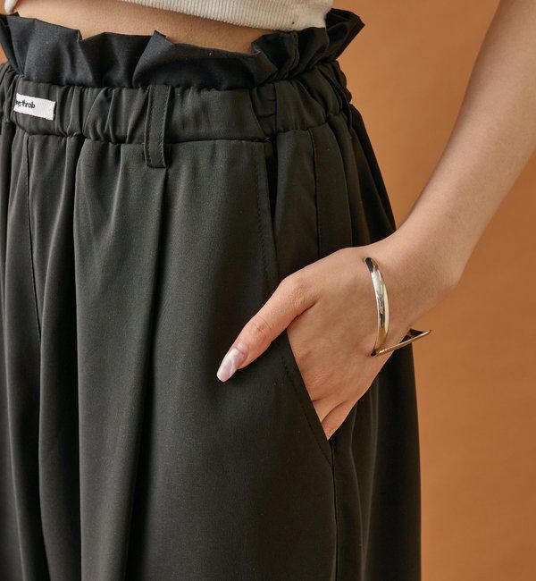  「【オールシーズン対応/WEB限定アイボリー】フリルイージーパンツ」|チノ|