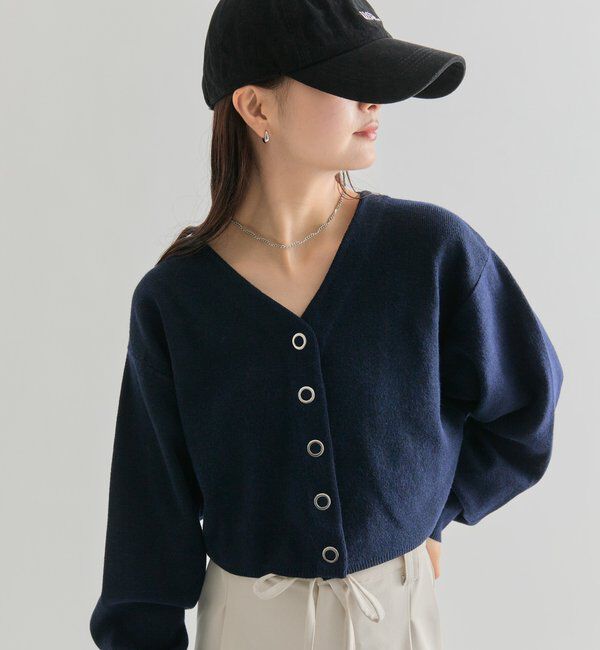  「Vボタンカーディガン」|カーディガン|