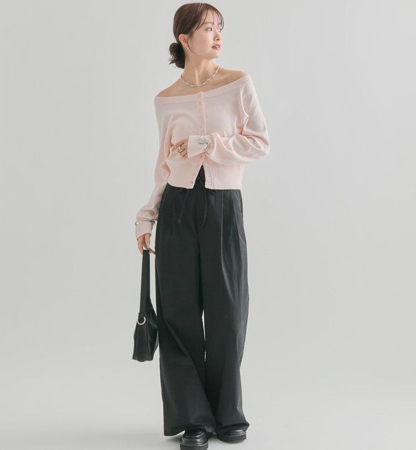  「クリアボタン カーディガン」|カーディガン|