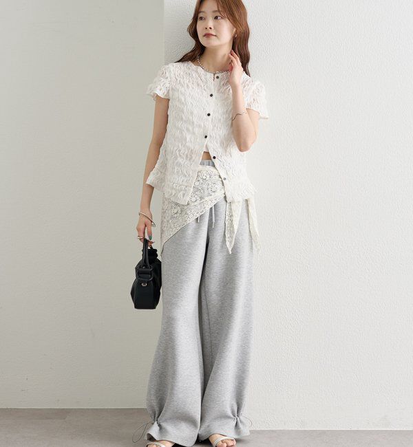  「裾ドロストスウェットパンツ」|チノ|