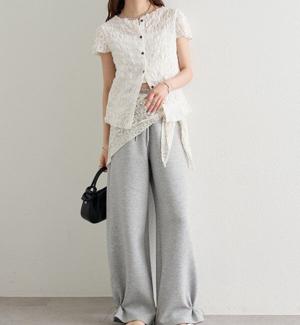  「裾ドロストスウェットパンツ」|チノ|