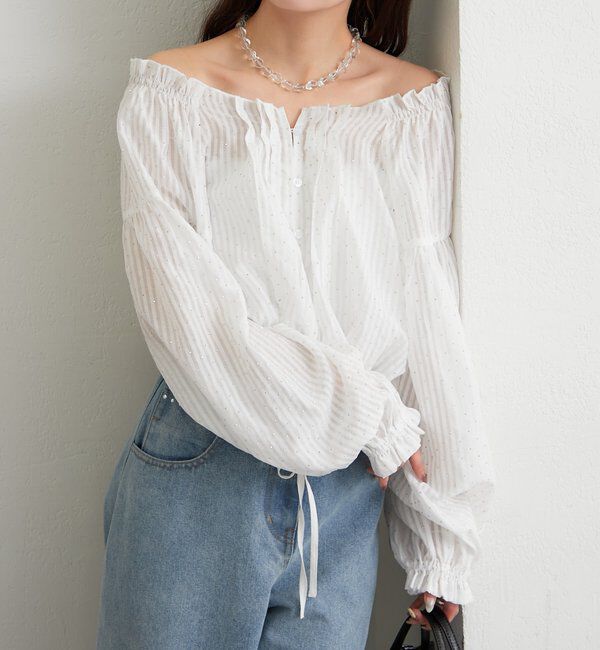  「ラメストライプビスチェSETブラウス」|シャツ・ブラウス|