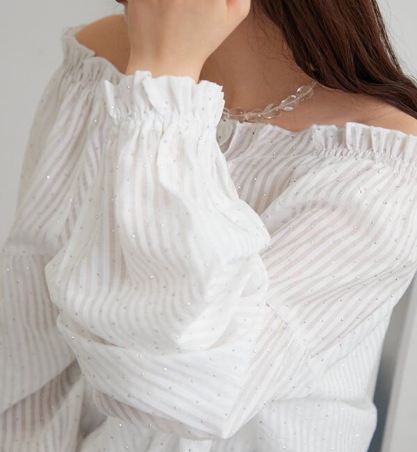  「ラメストライプビスチェSETブラウス」|シャツ・ブラウス|