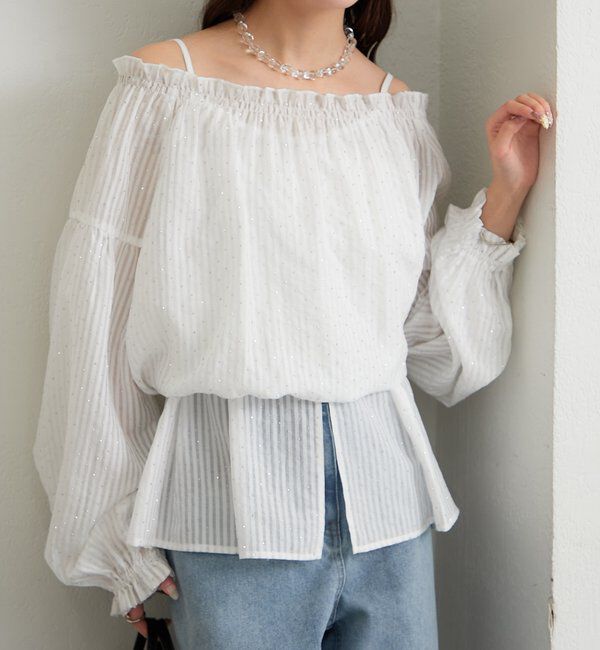  「ラメストライプビスチェSETブラウス」|シャツ・ブラウス|