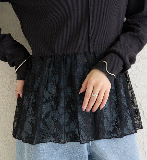  「レースペプラムリブロンT」|Tシャツ・カットソー|