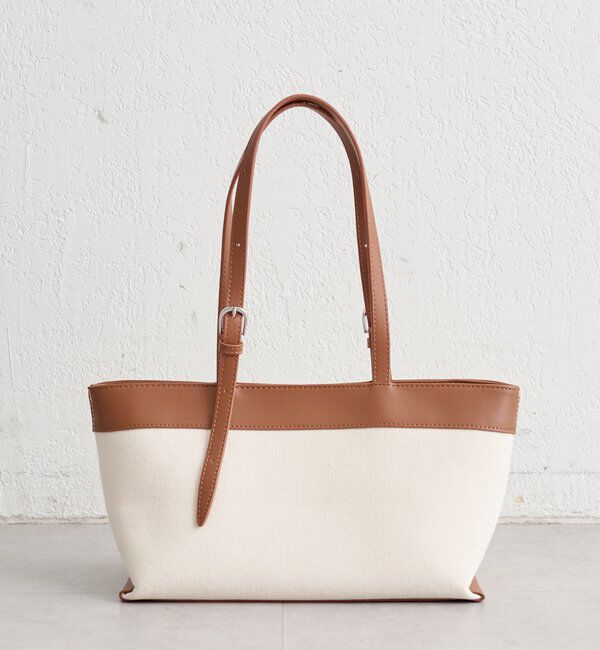  「サイドベルトコンビBAG」|トートバッグ|キャメル