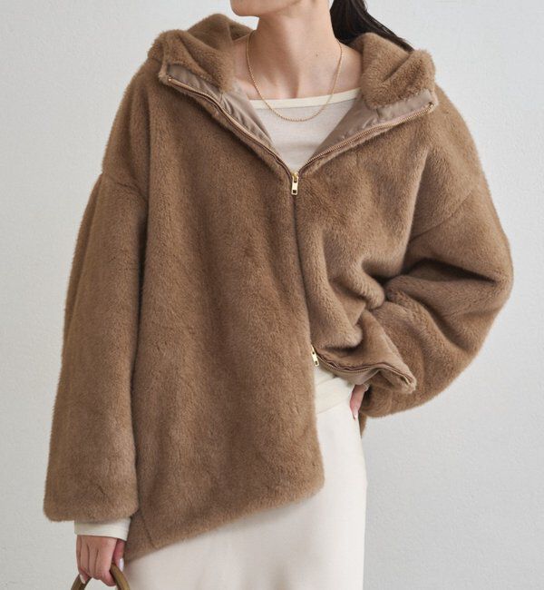  「フードフェイクファーブルゾン」|ベスト・ジレ|