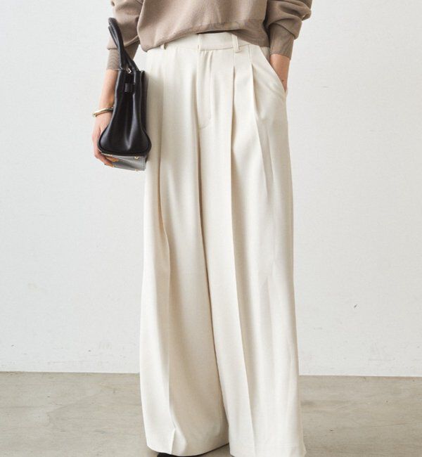  「2タックワイドパンツ」|チノ|アイボリー