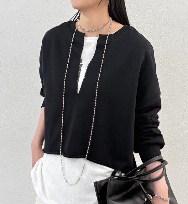  「スキッパーショートスウェット」|Tシャツ・カットソー|ブラック