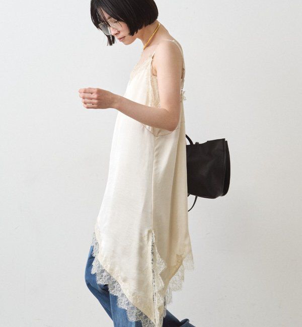  「サテンレースアシメキャミ」|シャツ・ブラウス|
