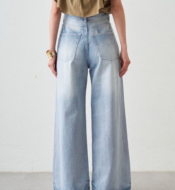  「ハイウエストダメージデニムパンツ」|デニム|