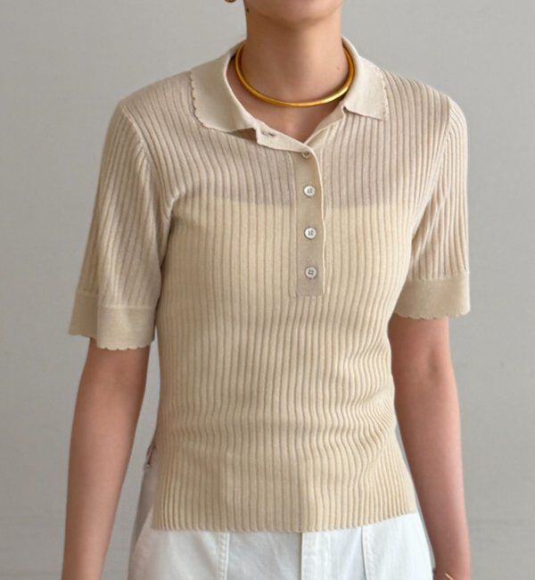  「シアーリブポロニット」|ニット・セーター|