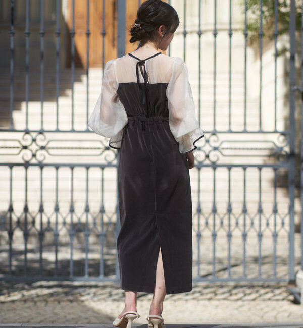  「【結婚式/ドレス/サイズ展開あり】配色シアーベアデザインワンピース」|ドレス|