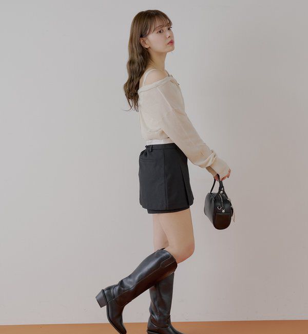  「ボックスプリーツレイヤードスカパン」|スカート|