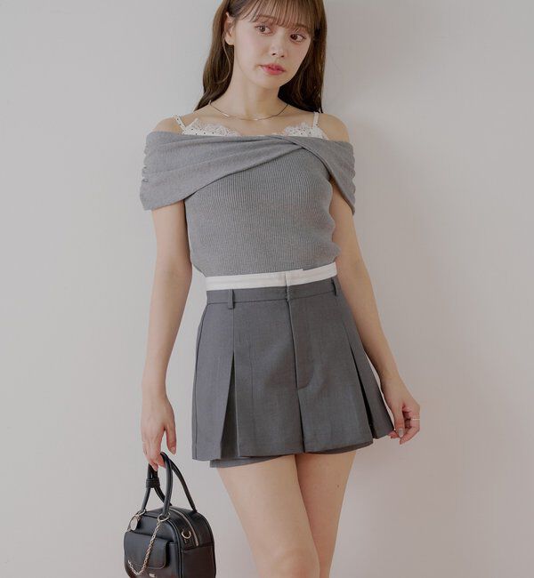  「ボックスプリーツレイヤードスカパン」|スカート|