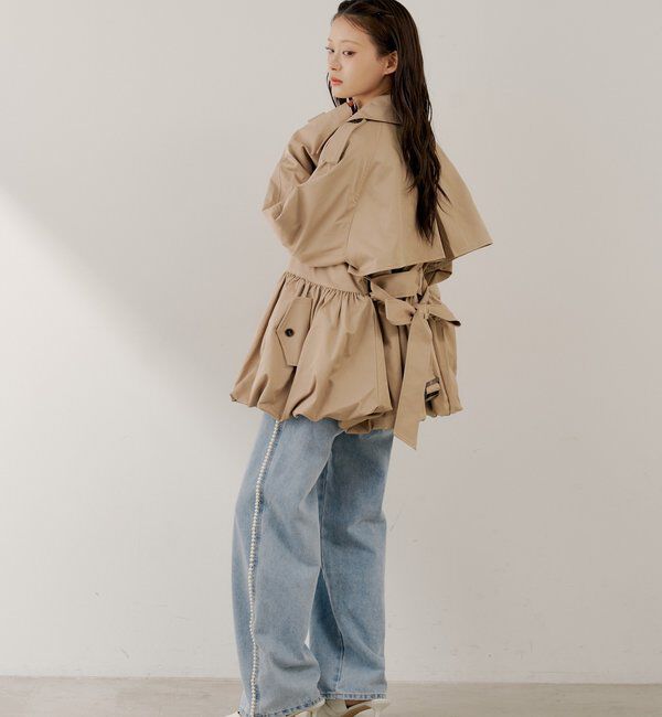  「【SALON by Chico】バルーンミディトレンチコート」|トレンチコート|