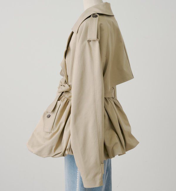  「【SALON by Chico】バルーンミディトレンチコート」|トレンチコート|