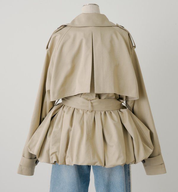  「【SALON by Chico】バルーンミディトレンチコート」|トレンチコート|
