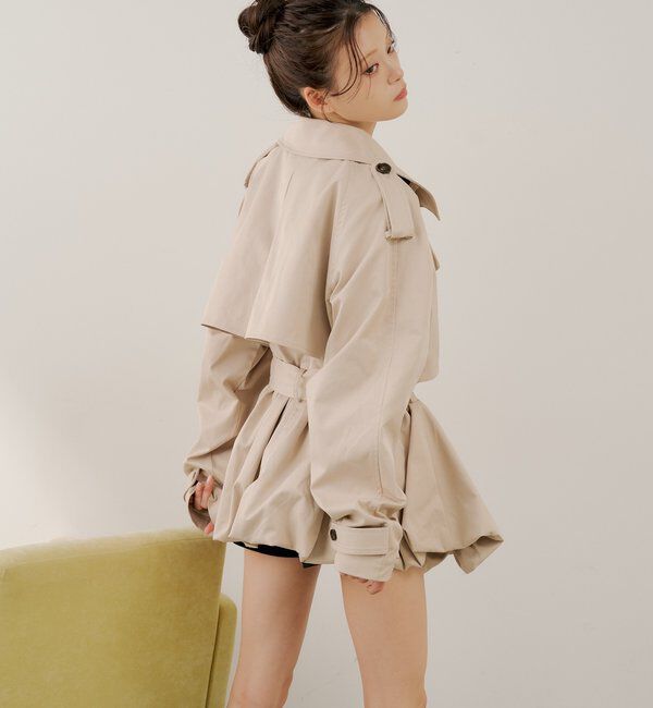  「【SALON by Chico】バルーンミディトレンチコート」|トレンチコート|